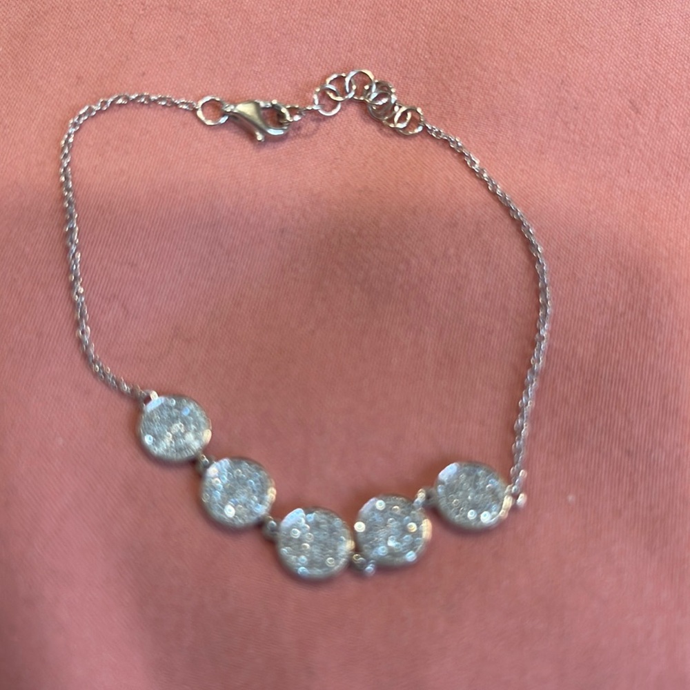 14‎ k white gold and diamond bracelet